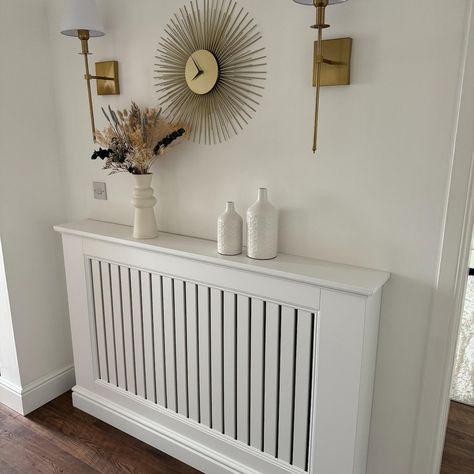 Beading Radiator Cover Skirting Design - Etsy UK Panelling With Radiator, Custom Radiator Covers, Hallway Panelling, Modern Radiator Cover, White Radiator Covers, Contemporary Radiators, Wainscoting Wall, Old Radiators, Hallway Colours