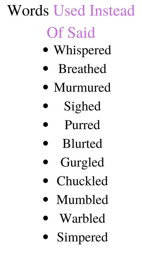 Words Used instead of Said Words To Write Instead Of Said, Better Words To Use Instead Of Said, Words You Can Use Instead Of, Instead Of Said Words To Use, Words Instead Of, Words For Smile Writing, Better Words For Said, Wattpad Words To Use, Words To Use Instead Of Suddenly