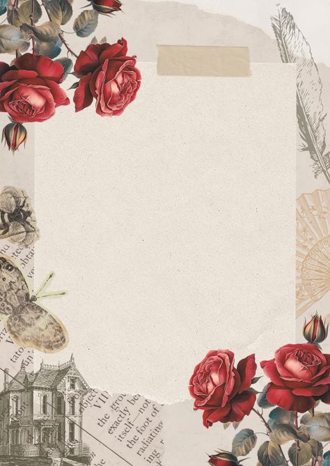 Vintage Red Roses Scrapbook Aesthetic Classic Document A4 Notes Canva Template @canva #template #vintage #template #scrapbook #classic #document Canva Vintage Template, Aesthetic Scrapbook Background, Cute Notes Background, Red Template Aesthetic, Classic Background Aesthetic, Aesthetic Scrapbook Template, Vintage Rose Background, Vintage Aesthetic Paper, A4 Document