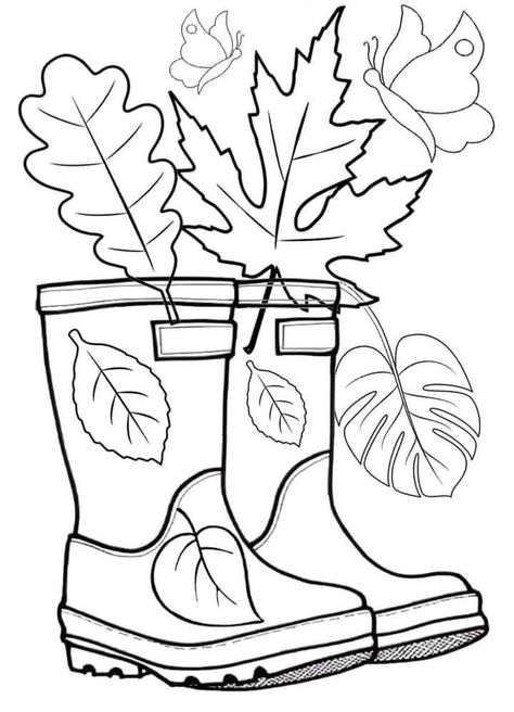 Cute Autumn Drawings Easy, Coloring Pages Autumn, Hur Man Ritar Blommor, Autumn Coloring Pages, Fall Coloring Sheets, Hand Art Kids, Fall Coloring, Fall Art Projects, Detailed Coloring Pages