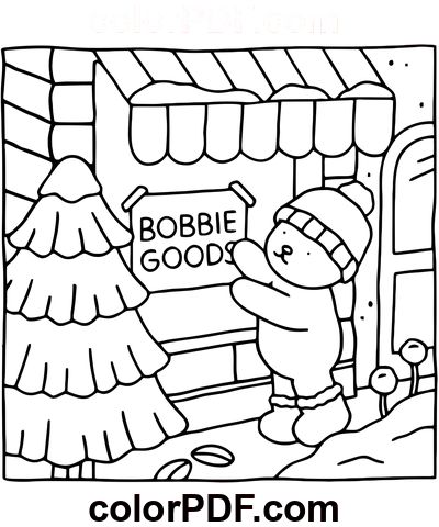 Bens Bobbie Urso Bonito – Páginas para colorir e livros em PDF Bobbie Goods Coloring Pages, Bobbie Goods Coloring, Coloring Pages Winter, Bobbie Goods, Bear Coloring Pages, Detailed Coloring Pages, Easy Coloring Pages, Cartoon Coloring Pages, Coloring Pages To Print