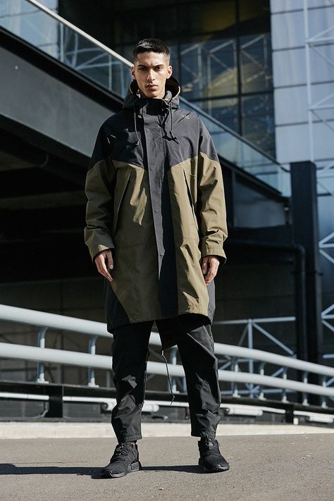 adidas Originals & GORE-TEX Debut Weatherproof Shark Fin Jacket & Pants #highsnobiety #style #streetwear Lighting References, Cyberpunk Male, Tactical Fashion, Male Outfit, Techwear Streetwear, Tech Wear, Athleisure Men, Waterproof Clothing, Pants Adidas