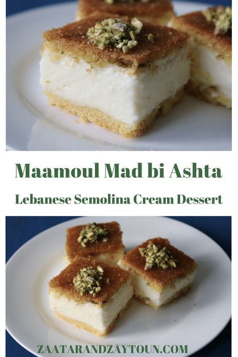 Lebanese Deserts, Arab Sweets, Semolina Recipes, Lebanese Desserts Recipes, Eid Desserts, Lebanese Sweets, Kunafa Recipe, Jordanian Food, Eid Recipes