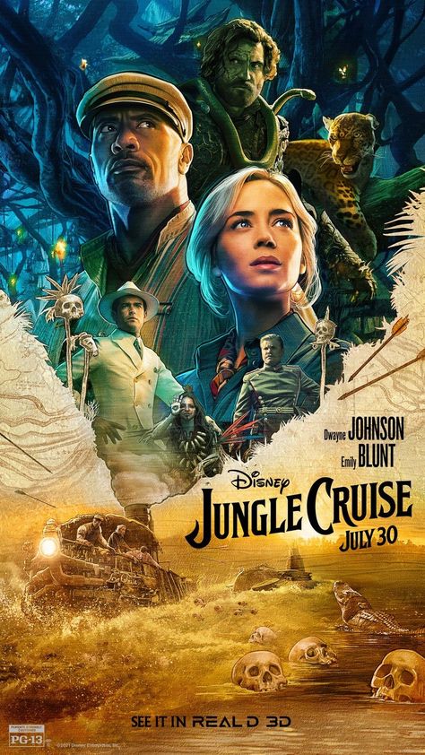 Jungle Cruise Movie, Lily Houghton, Walt Disney Paris, Last Action Hero, Action Movie Poster, Jack Whitehall, Jungle Cruise, Theme Parks Rides, Dustin Hoffman