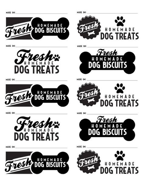 Homemade Dog Treat Labels | Adorable labels for when you make your own dog biscuits ... Dog Treat Packaging, Treat Packaging, Dogs Treats, Dog Biscuit, Dog Treats Homemade Recipes, Dog Treat Jar, Dog Business, Dog Bakery, Dog Cookies