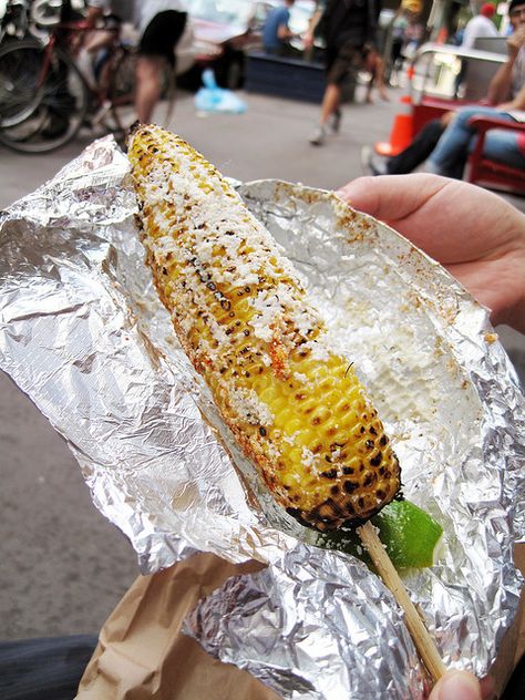 Elote (Mexico). 'Elote is a meaty, not-so-sweet corn on the cob, with great fat kernels that burst in the mouth. The smoky, pit-roasted ears are a staple across Mexico, and it’s a dish that is customised, like so many others, to the eater’s personal taste.' http://www.lonelyplanet.com/mexico Best Mexican Street Corn Recipe, Grilled Mexican Corn, Mexican Corn On The Cob, Mexican Street Corn Recipe, Street Corn Recipe, Grilled Corn On The Cob, Mexican Corn, Street Corn, Grilled Veggies