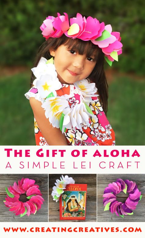 Lei Craft, Paper Lei, Hibiscus Cookies, Santa Breakfast, Hawaii Crafts, Simple Arts And Crafts, Escuela Diy, Simple Arts, Hawaiian Crafts