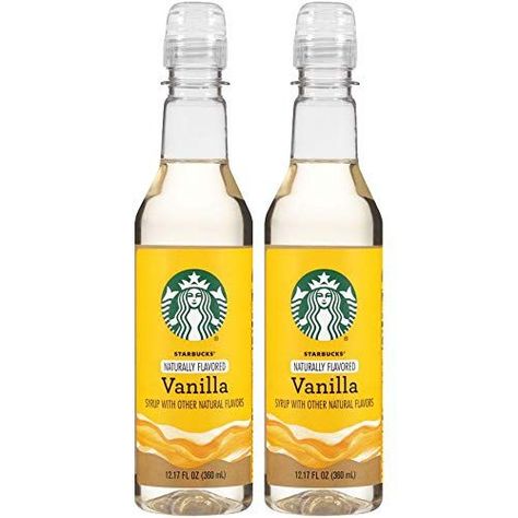 Starbucks Naturally Flavored Coffee Syrup, Vanilla, 12.17 FL OZ Bottles (Pack of 2 Bottles) Flavored Coffee Syrup, Flavored Coffee, Coffee Syrup, Vanilla Syrup, Flavored Syrup, Coffee Bottle, Gourmet Food, Natural Flavors, Gourmet Recipes