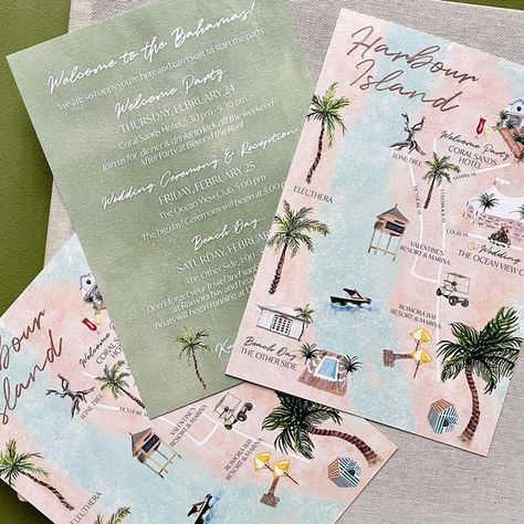 Wedding Weekend Itinerary, Bahamas Wedding, Sands Hotel, Wedding Sand, Harbour Island, Island Map, Welcome To The Party, Island Weddings, Wedding Weekend