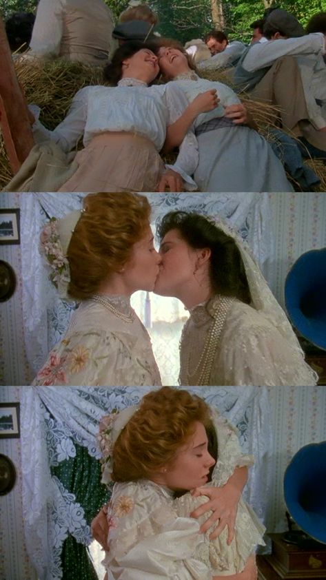 Anne and Diana kiss goodbye on Diana's wedding day. Anne of Green Gables, The Sequel, 1987 starring Megan Follows. #anneofgreengables #anneanddiana #friendship #kiss #wedding Diana And Anne Aesthetic, Megan Follows Anne, Anne And Diana 1985, Kindred Spirits Anne Of Green Gables, Anne And Diana Aesthetic, Anne X Diana, Gilbert And Anne Kiss, Anne Of Green Gables Hair, Anne And Gilbert 1985