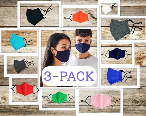 2 Pack Hemp & Organic Cotton Face Masks Washable Reusable | Etsy Sewing Design, Barbie And Ken, Gift Handmade, Face Cover, Powder Blue, Pet Hair, Teacher Gift, Mom Dad, Green And Purple