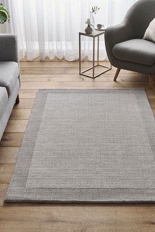 Darcy Wool Rug Interior Design Lounge, Next Rugs, Neutral Rug Living Room, Grey Couch Living Room, Plain Rugs, Light Grey Rug, Extra Large Rugs, Pebble Grey, Grey Rug