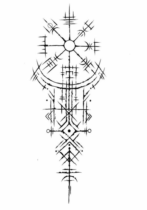 Rune Tattoos, Viking Compass Tattoo, Viking Rune Tattoo, Viking Tattoo Symbol, Viking Tattoo Sleeve, Monster Tattoo, Vikings Tattoo, Rune Tattoo, Muster Tattoos