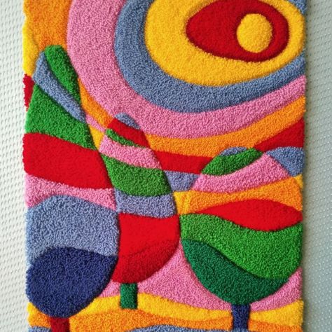 Painting Ideas With Tissue Paper, Painting Tissue Paper, Yarn Painting Art Canvases, Tissue Art On Canvas, Tissue Paper Art On Canvas Paintings, Yarn Art On Canvas, Tissue Painting, Yarn On Canvas, Yarn Painting Art