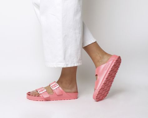 Eva Birkenstock, Eva Sandals, Two Strap Sandals, Soft Coral, Birkenstock Milano, Soft Corals, Birkenstock Arizona, Eva Sole, Shoe Care