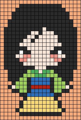 Mulan Cross Stitch Pattern, Mulan Soldier, Alpha Knot, Chinese Legends, Disney Pattern, Disney Princess Mulan, Beads Projects, Princess Mulan, Easy Perler Beads Ideas