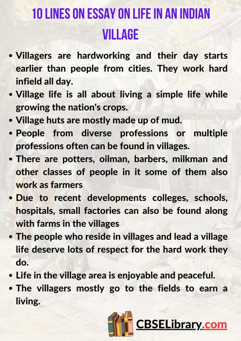 Essay on Life in an Indian Village | Life in an Indian Village Essay for Students and Children in English - CBSE Library My Village Essay In English, English Conversation For Kids, Social Media Safety, Pride Of India, Cover Page For Project, English Talk, Opinion Essay, Indian Economy, Writing Games