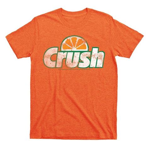 Orange Crush Vintage Licensed T-Shirt | Poly Cotton Blend | Classic Look - large Crush Logo, Soda Logo, Orange Crush Soda, Crush Soda, Orange Tees, Mens Fade, Orange T Shirts, Orange Crush, Orange Shirt