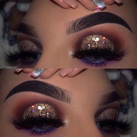 New Years Makeup Ideas, Mime Makeup, Make Up Designs, New Year's Makeup, Bold Makeup Looks, Glitter Eye Makeup, Make Up Videos, Face Beat, Bridal Makeup Looks