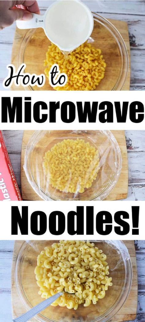 How to cook pasta in the microwave so it is tender and ready to make butter noodles. Yes you can boil pasta in a microwave perfectly now. Pasta In The Microwave, How To Cook Macaroni, How To Cook Noodles, Microwave Noodles, How To Make Noodles, Microwave Pasta, Butter Noodles, Microwave Recipe, Diy Mixes