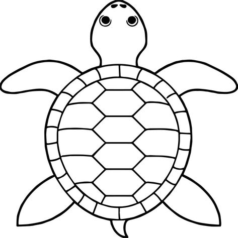 Tortoise Template, Turtle Template Printable Free Pattern, Turtle Top View, Turtle Template, Turtle Outline, Tortoise Drawing, Drawing Outlines, Sea Creatures Drawing, Turtle Silhouette