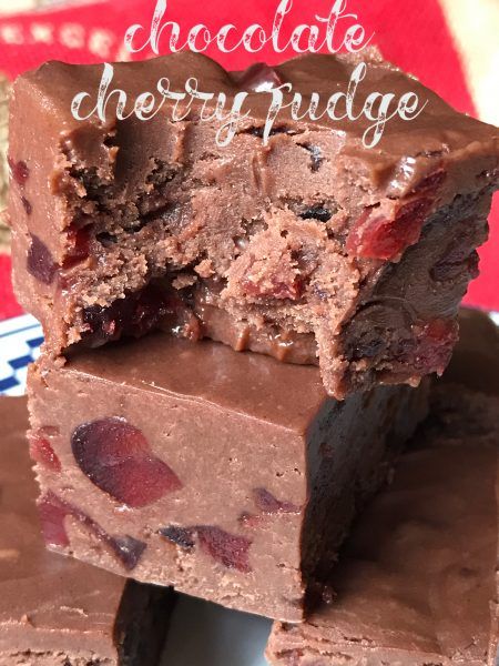 What could possibly be better than chocolate-covered cherries? Turning that flavor combination into a home-made fudge. Chocolate, candied cherries, marshmallows, and a few other ingredients come together to make a creamy fudge with a cherry in every bite. Cordial Cherry Fudge, Dark Chocolate Cherry Fudge, Cherry Coke Fudge Recipe, Cherry Chocolate Fudge Recipes, Chocolate Cherry Cordial Fudge, Chocolate Cherry Fudge Easy, Chocolate Covered Cherry Fudge, Cherry Coke Fudge, Recipes With Candied Cherries