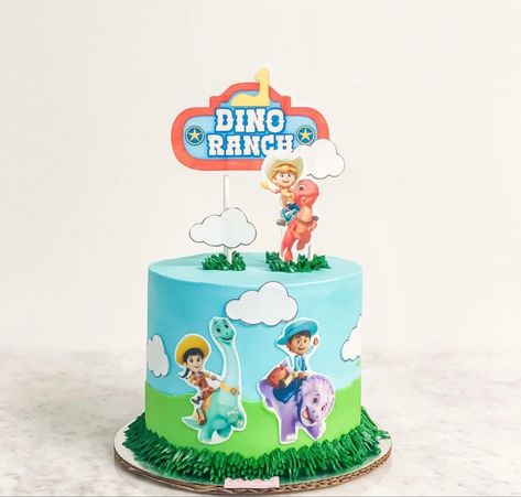 Dinoranch Cake, Dino Ranch Birthday Party Cake, Dino Ranch Birthday Cake, Dino Ranch Cake, Topper Dino, Dino Ranch, Dino Party, Cake Designs Birthday, Birthday Party Cake