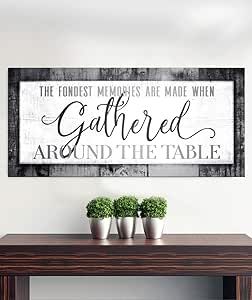 Boho Style Dining Room, Dining Room Art Wall, Gather Signs, Wall Art Dining Room, Wall Art Dining, Room Decor Kitchen, Art Dining Room, Authentic Decor, Kitchen Decorations