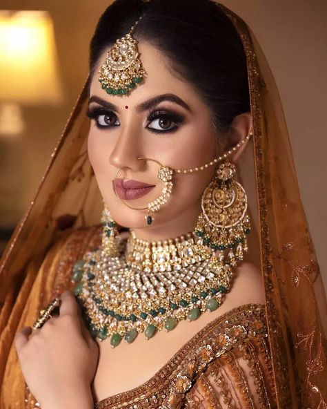 Simple Indian Bridal Look, Indian Eye Makeup, Eastern Makeup, Bridal Nose Ring, Indian Bride Makeup, Bengali Bridal Makeup, Bridal Lengha, Bridal Makeup Images, Makeup Images