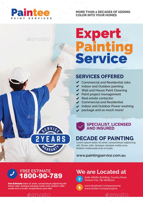 Painting Contractor Flyer #Affiliate #Painting, #Aff, #Contractor, #Flyer Canvas Business, Photoshop Flyer Template, Crayola Coloring Pages, Make A Flyer, Free Paint, Painting Contractors, Promotional Flyers, Plant Painting, Flyer Design Templates