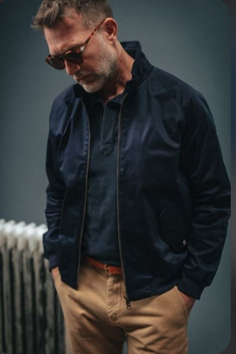 thegooseman1 Famous Fashion Quotes, Summer Evening Outfit, Quote Fashion, Men's Business Outfits, Navy Colour, Evening Outfit, Harrington Jacket, Navy Jacket, Club Shirts