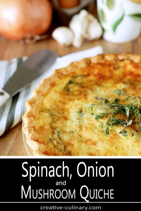 Quiche Ideas, Potato Pasties, Recipe For Quiche, Quiche Spinach, Mushroom And Spinach Quiche, Vegetable Quiche Recipes, Cheese Quiche Recipe, Savory Appetizers, Spinach Quiche Recipes