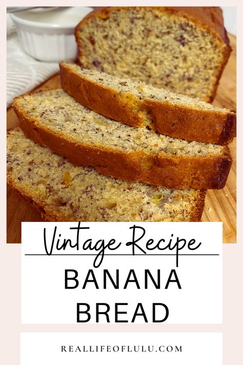 Whip up a classic treat that never goes out of style! This Old-Fashioned Banana Bread is packed with the comforting flavors of ripe bananas and crunchy pecans (or walnuts). Whether you're enjoying a cozy breakfast or a sweet afternoon snack, this simple recipe is just what you need for a heartwarming bite. Ready in just an hour, it's the perfect way to use up those ripe bananas on your counter! It's great for a fall breakfast, fall brunch, or a holiday breakfast. Uses For Overripe Bananas, Old Fashioned Banana Bread Recipe, Kona Inn Banana Bread Recipe, Recipes With Old Bananas, Banana Bread With Mayonnaise, Ripe Banana Recipes Easy, Old Banana Recipes, Recipes With Ripe Bananas, Recipes For Old Bananas