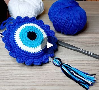 Evil Eye Crochet Pattern Free, Evil Eye Crochet, Crochet Evil Eye, Eye Crochet, Evil Eye Design, Bead Making, Crochet Animals Free Patterns, Stitch Crochet, Crochet Stitch