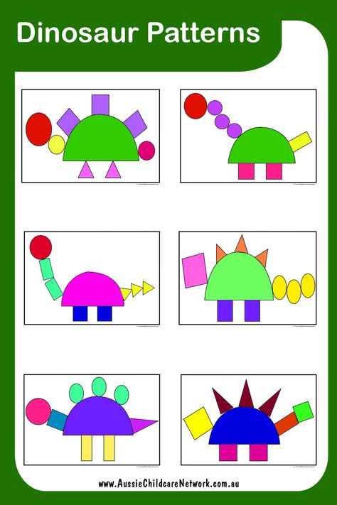 Dinosaur Shapes Match enables children to match shapes to the dinosaurs. This is a great way for children to create dinosaur pictures using different shapes. Create A Dinosaur, Dinosaur Shapes Preschool, Build A Dinosaur With Shapes, Preschool Dinosaur Circle Time, Dino Art For Preschool, Shape Dinosaurs Preschool, Dinosaur Art For Kindergarten, Dinosaur Shapes Free Printable, Build A Dinosaur Printable