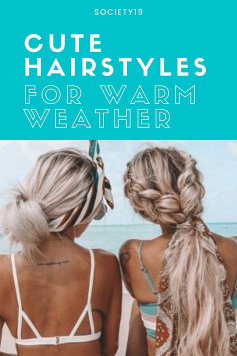 Cute Hairstyles For Warm Weather - Society19 Hairstyles For Warm Weather, Running Late Hairstyles, Five Minute Hairstyles, Hair Styles For Dirty Hair Quick, Hottest Hairstyles, Rainy Day Hairstyles, French Braid Ponytail, Pony Hairstyles, Hairstyles Design