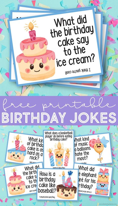 Free Printable Birthday Jokes | artsy-fartsy mama Birthday Card Templates Printable Free, Birthday Printables Free, Birthday Free Printables, Printable Birthday Cards Free, Funny Printable Birthday Cards, Free Birthday Cards, Birthday Cards To Print, Free Printable Birthday Cards, Birthday Jokes