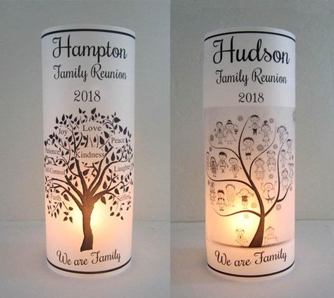 12 Personalized Family Reunion Party Centerpiece Table Decoration Luminaries, Tree, Heart by LuminariesbyJanet on Etsy https://www.etsy.com/listing/218898976/12-personalized-family-reunion-party Family Reunion Centerpieces, Family Reunion Decorations, Reunion Centerpieces, Family Reunion Favors, Family Reunion Photos, Photo Book Template, Family Reunion Gifts, Reunion Decorations, Reunion Gift