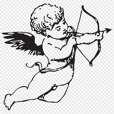 Cupid Drawing Easy, Cherub Drawing, Cupid Drawing, Free Angel, Drawing Png, Drawing Now, Angel Drawing, Angel Tattoo, Drawing Easy