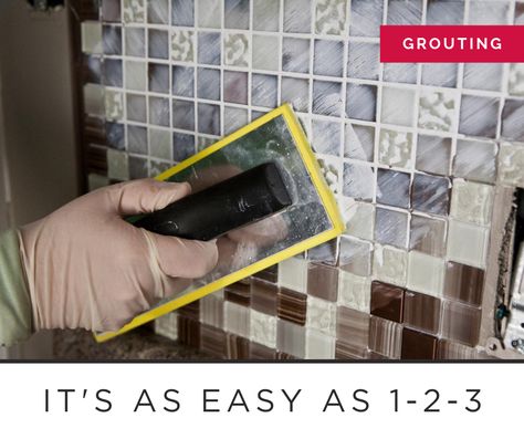 You selected your home's newest tiles from Acme, but now what? If you have a can-do spirit and some specific tools, grouting is as easy as frosting a (difficult but really pretty) cake! Learn how to do so like a pro here. #grout #grouting #backsplash How To Grout Backsplash, How To Grout Mosaic Tile, Kitchen Mosaic Backsplash, Natural Stone Tile Backsplash, How To Grout, Beadboard Kitchen, Install Backsplash, Kitchen Mosaic, Tiles Backsplash