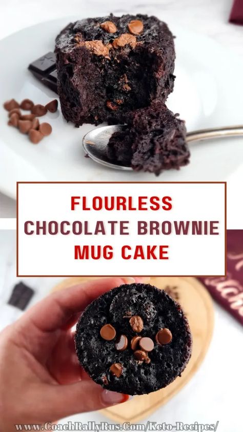 Gluten Free Brownie In A Mug, Chocolate Brownie Mug Cake, Flourless Mug Cake, Brownie Mug Cake, Healthy Chocolate Mug Cake, Brownie Mug, Flourless Chocolate Brownies, Mug Brownie Recipes, Sugar Free Chocolate Cake