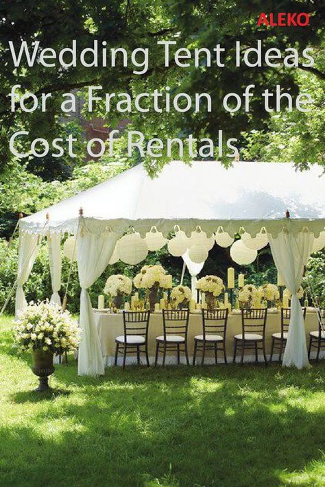 Cheap Wedding Tent Ideas, Outdoor Wedding Tent Alternatives, Tents For Outdoor Events, Diy Outdoor Tent Canopy, How To Cover Tent Poles, Tent Alternatives For Wedding, Build Your Own Wedding Tent, Tented Backyard Party, Field Wedding Reception Tent