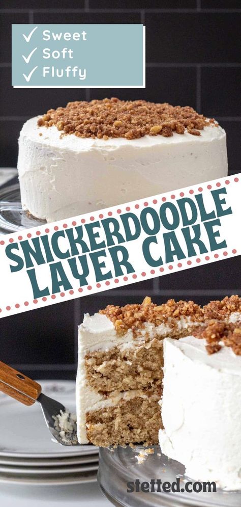 Snickerdoodle Casserole, Snickerdoodle Cookie Cake Recipe, Snickerdoodle Cookie Cake, Snickerdoodle Cake Recipe, Snickerdoodle Cake, Doodle Cake, Cake Flour Substitute, Brownies Recipes, Cookie Crumble