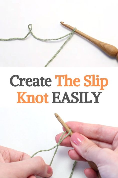 How To Create A Slip Knot, Crochet Slip Knot How To Make, Slip Knot Tutorial, Slip Knot Crochet, How To Makr, Crochet Tatting, Loop Knot, Knot Tying, Knitting Basics