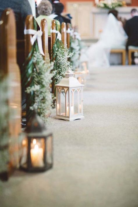 Church Wedding Decorations Aisle, Church Aisle, Wedding Church Decor, Rustic Wedding Decorations, Church Wedding Decorations, Winter Wedding Decorations, Wedding Aisle Decorations, Winter Wonderland Wedding, Aisle Decor