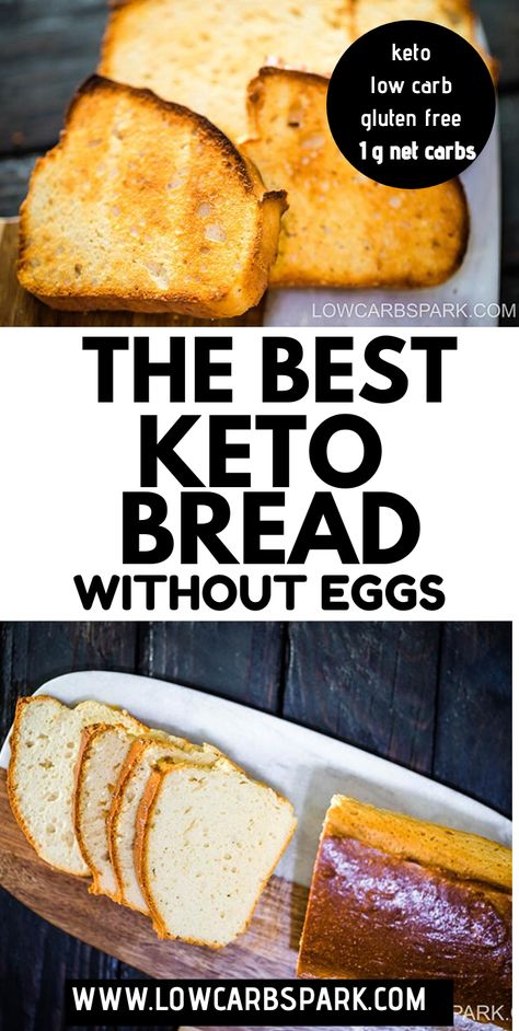 Gluten Free Keto Bread Recipes, No Egg Keto Bread, Egg Free Keto Bread, No Knead Keto Bread, Egg Free Keto Recipes, Egg Free Low Carb Bread, Egg Free Keto, Keto Bread No Eggs, Keto Toast Bread