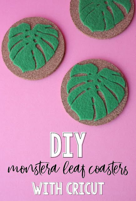 Create these fun Monstera leaf coasters with the all new Cricut Maker! Coaster Cricut, Coasters With Cricut, Felt Pineapple, Leaf Coasters, Leather Sectional Sofas, Quilts Decor, Tea Coaster, Coaster Furniture, Craft Corner