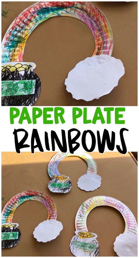 Paper Plate Rainbow, Sant Patrick, March Crafts, St Patricks Crafts, Art Project For Kids, St Patricks Day Crafts For Kids, St Patrick Day Activities, Project For Kids, Rainbow Crafts