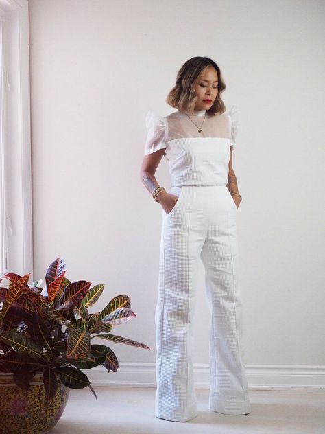 Filipiniana Pants, Filipiniana Top And Pants, Modern Filipiniana Outfit Classy Pants, Modern Filipiniana Top, Filipiniana Modern, Filipiniana Top, Infinity Dress Ways To Wear, Modern Filipiniana Dress, White Palazzo Pants