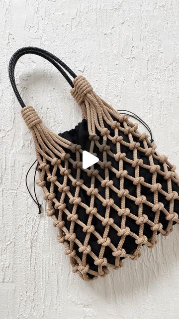 Summer Cream Macrame Bag, Macrame Net Bag, Macrame Net, Casual Macrame Shoulder Bag, Macrame Bag Tutorial, Beige Macrame Shoulder Bag, Eco-friendly Macrame Crochet Bag For Summer, Eco-friendly Macrame Shoulder Bag, Bag Designs